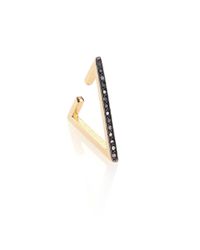Zoe Chicco | Metallic Black/White Diamond & 14K Yellow Gold Reversible Triangle Single Ear Cuff | Lyst