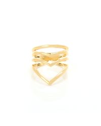 Arme De L'Amour | Metallic Chevron Ring | Lyst