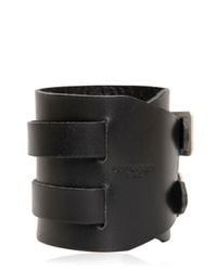 Saint Laurent | Black Double Buckle Leather Bracelet for Men | Lyst