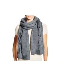 Tory Burch | Gray Cable Knit Scarf | Lyst