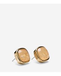 Cole Haan | Metallic Cushion Cut Rutilated Quartz Stud Earrings | Lyst