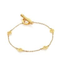 Tory Burch | Metallic Logo Station Toggle Bracelet | Lyst