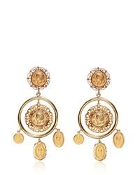 Dolce & Gabbana | Metallic Gold Plated Coin Pendant Earrings | Lyst