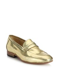 Dieppa Restrepo | Metallic Leather Penny Loafers | Lyst
