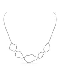 Anne Sisteron - 14kt White Gold Diamond Organic Shape Necklace - Lyst