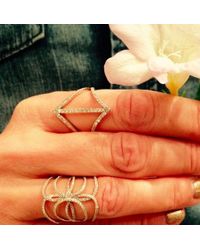 Anne Sisteron - Metallic 18kt White Gold Diamond Spear Ring - Lyst