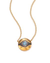 Iam By Ileana Makri | Metallic Little Dawn Floral Pavé Zircon Eye Pendant Necklace | Lyst