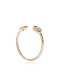 Sydney Evan | Metallic Double Disc Pave Ring | Lyst