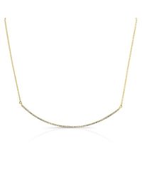 Anne Sisteron | 14kt Yellow Gold Diamond Thin Crescent Necklace | Lyst