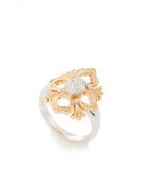 Buccellati | Metallic Ring In Rose And White Gold With Engraved Motif | Lyst