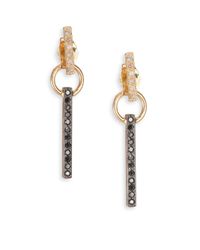 Zoe Chicco | Metallic Black/white Diamond & 14k Yellow Gold Mixed Bar Ear Jacket & Stud Earrings Set | Lyst