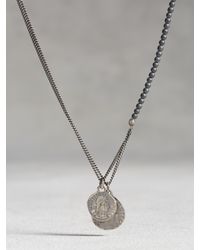 John Varvatos | Metallic Hematite Beaded Necklace With Coins for Men | Lyst