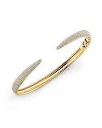 Anne Sisteron - 14kt Yellow Gold Diamond Horn Bangle - Lyst