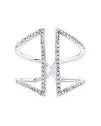 Anne Sisteron | 14kt White Gold Diamond Open X Ring | Lyst