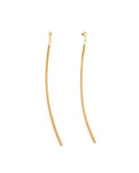 Satomi Kawakita | Metallic 18k Curve Bar Drop Earrings | Lyst