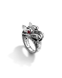 John Hardy | Black Dragon Head Ring | Lyst