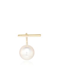 Hirotaka | White Single Toggle Earring With Pearl Backing | Lyst