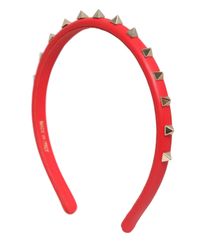 Valentino | Red Rockstud Leather Headband | Lyst