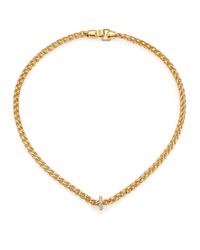 Elizabeth and James | Metallic Braque PavÉ White Topaz Chain Necklace | Lyst