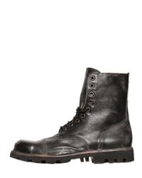 DIESEL | Black Vintage Effect Lace-up Leather Boots for Men | Lyst