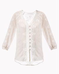 Veronica Beard | White Embroidered Boho Blouse | Lyst