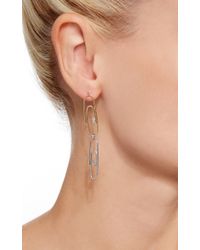 Lauren Klassen | Metallic Double Paperclip Earrings With Diamonds | Lyst