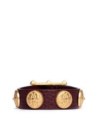 Valentino | Red Gryphon Stud Leather Bracelet | Lyst