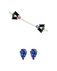 Joomi Lim | Multicolor 'pixel Perfect' Crystal Stud And Cuff Earring Set | Lyst