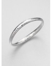 Ippolita | Metallic Glamazon Sterling Silver Skinny Sculpted Bangle Bracelet | Lyst