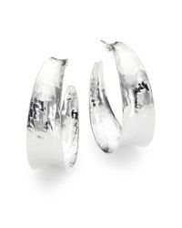 Nest | Metallic Hammered Concave Hoop Earrings/1.75 | Lyst