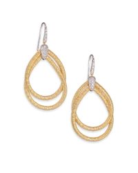 Marco Bicego | Metallic Cairo Diamond & 18k Yellow Gold Small Double Teardrop Earrings | Lyst