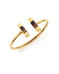 Michael Kors | Metallic City Barrel Black Agate Cuff Bracelet | Lyst