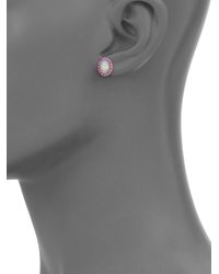 Marlo Laz | Metallic Gypsy Opal, Pink Sapphire & Sterling Silver Iris Stud Earrings | Lyst