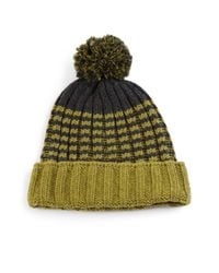 Gucci | Green Knit Wool Pom-pom Hat | Lyst