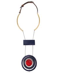 Marni | Blue Resin, Horn & Leather Necklace | Lyst