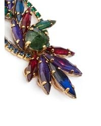 Erickson Beamon | Multicolor 'hyperdrive' Swarovski Crystal Oval Leaf Earrings | Lyst