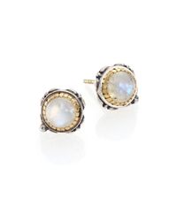 Konstantino | Metallic Erato Labradorite, 18k Yellow Gold & Sterling Silver Stud Earrings | Lyst
