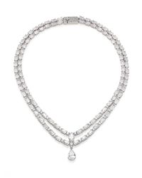 Adriana Orsini | Metallic Two-strand Teardrop Pendant Necklace | Lyst