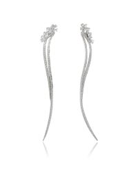 AS29 | Metallic Flow Two-line Earrings With Pear Shaped Diamonds | Lyst