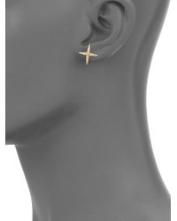 Elizabeth and James | Metallic Kara Pave White Topaz Stud Earrings | Lyst
