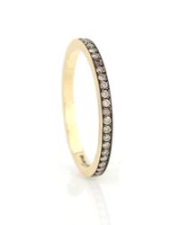 Sylva & Cie - Yellow Gold Rail Band with Champagne Diamonds for Men - Lyst