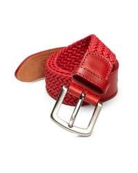 Isaia | Red Fibbia Braided Leather Belt for Men | Lyst