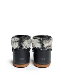 Ikkii | Gray Lace-Up Rabbit-Fur Snow Boots | Lyst