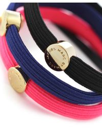 Marc Jacobs Pink Disc-o Logo Pony Hair Ties