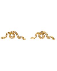 Nora Kogan - Metallic Snake Diamond Stud Earrings - Lyst
