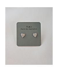 Tai | Metallic Heart Stud | Lyst