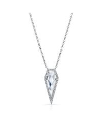 Anne Sisteron - 14kt White Gold White Topaz Diamond Spear Necklace - Lyst