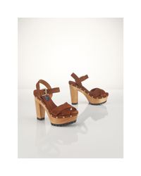 Polo Ralph Lauren | Gold Suede Lacie Sandal | Lyst