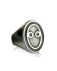Saturnino 69 | Saturnino69 Black Burnished Men's Ring for Men | Lyst