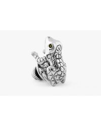 Tateossian - Metallic Frog Pin With Green Swarovski Elements - Lyst